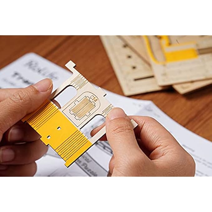 3D WOODEN PUZZLE | DIY MODEL KIT | CRAFT KIT BRAIN TEASER | CLASSIC, TRAMCAR (TG505) - Image 2